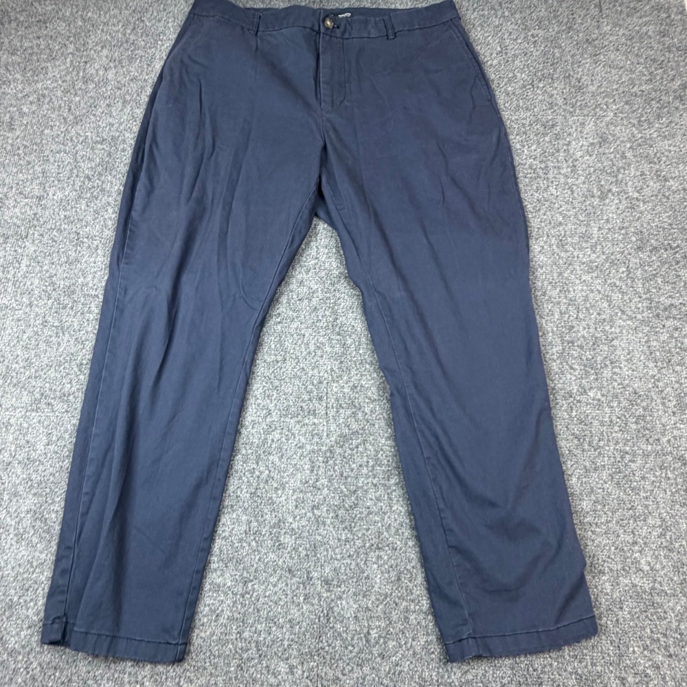 VTG Old Navy Athletic Built-In Flex Chino Pants Mens 38x30 Navy Blue Tapered Leg